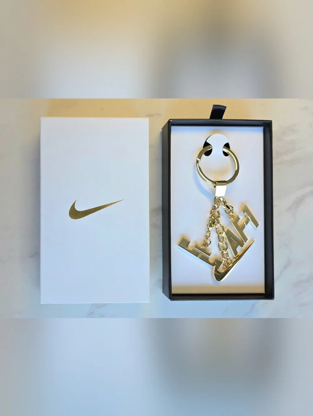 Gold Nike AF1 LeBron James L23 Collectible Keychain Brand New in Box Gift